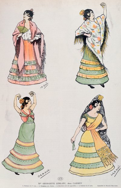 Georgette Leblanc (1869-1941) spelar rollen som Carmen av Franz M. Melchers